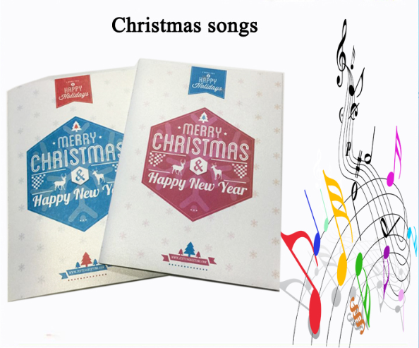 2018 Happy New Year Customized Singing Christmas Greeting Card with Best Wishes