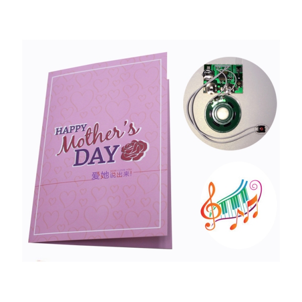 Factory bulk customized voice reording greeting card for Mother's Day